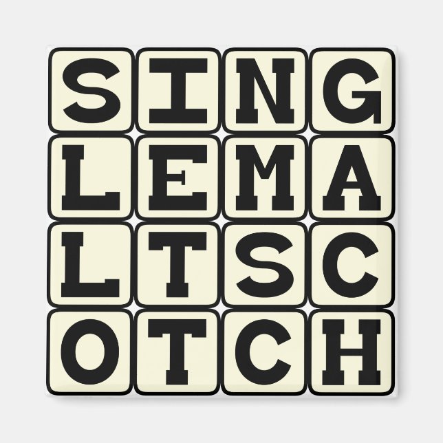 Single Malt Scotch, Alkoholgetränk Magnet (Vorne)