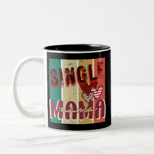 Single Mama benötigt Coffee Retro Vintage Streifen Zweifarbige Tasse