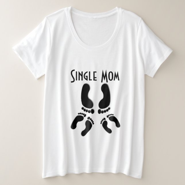Single Mama Footprint T Shirt (Design vorne)