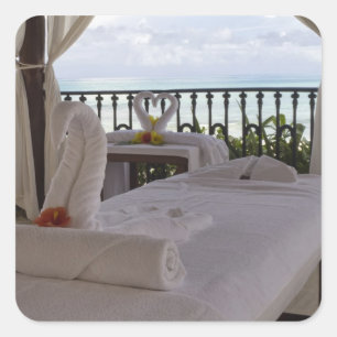 Single Massagetisch Quadratischer Aufkleber