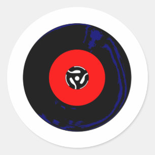 Single mit 45 U/min Runder Aufkleber