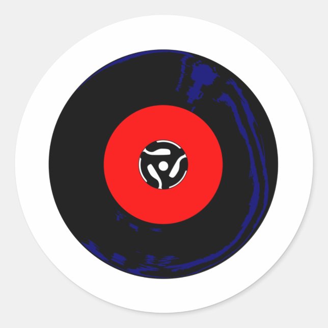 Single mit 45 U/min Runder Aufkleber (Vorderseite)