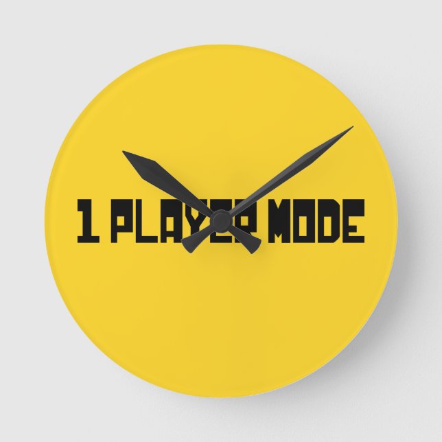 Single/Modus für einen Player Runde Wanduhr (Vorderseite)