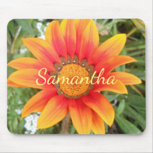 Single Orange Blume Personalisiert Mousepad