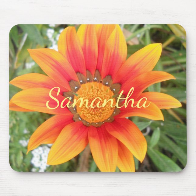 Single Orange Blume Personalisiert Mousepad (Vorne)