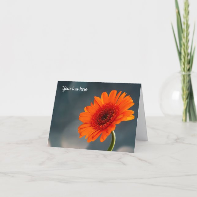 Single Orange Gerbera Grußkarte Dankeskarte (Vorderseite)