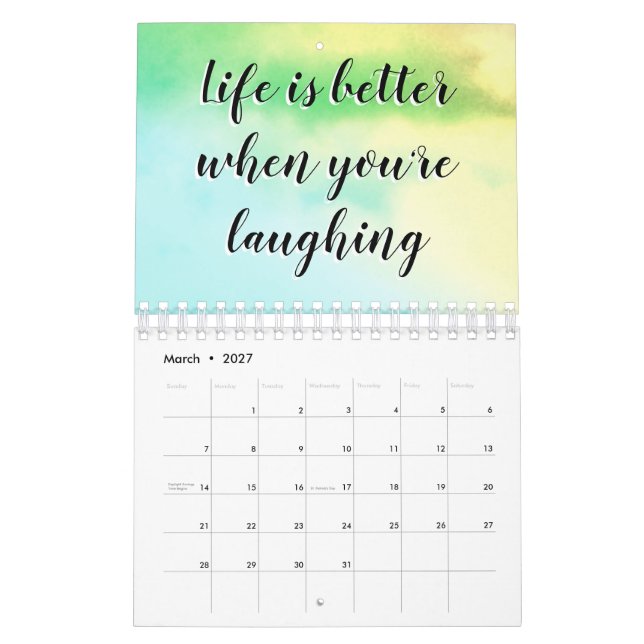 Single Page SmallCalendar, positiver Kalender (Mär 2027)