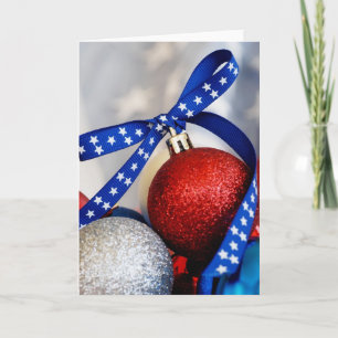 Single Patriotische Weihnachtsschmuck Feiertagskarte