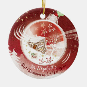 Single Person, 1. Weihnachten, Neue Zuhause, Keramik Ornament