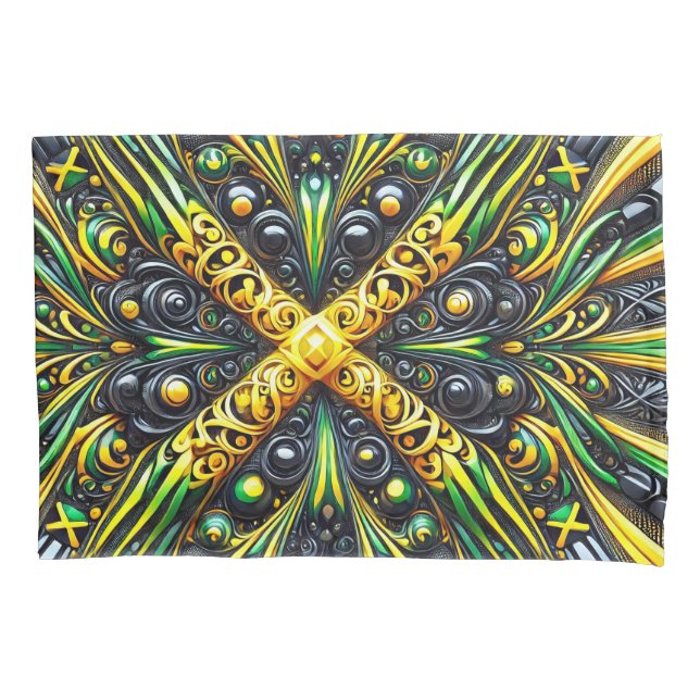 Single Pillowcase mit jamaikanischen Farben Kissenbezug (Vorderseite)