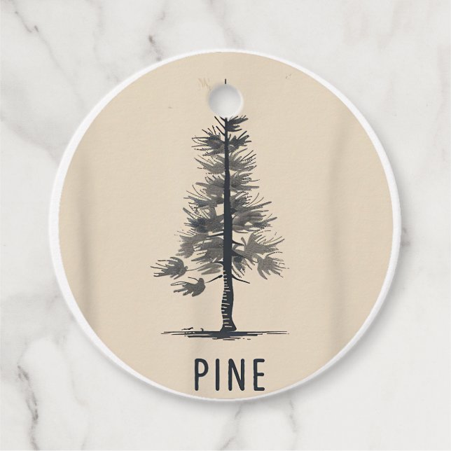 Single Pine Tree Outfit Geschenkanhänger (Vorderseite)