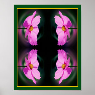 Single Pink Cosmos Blume Abstrakt Poster