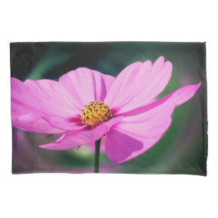 Single Pink Cosmos Blume Kissenbezug