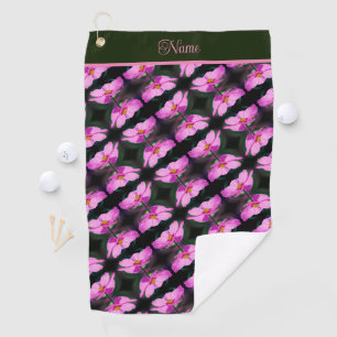 Single Pink Cosmos Blume Muster Personalisiert Golfhandtuch