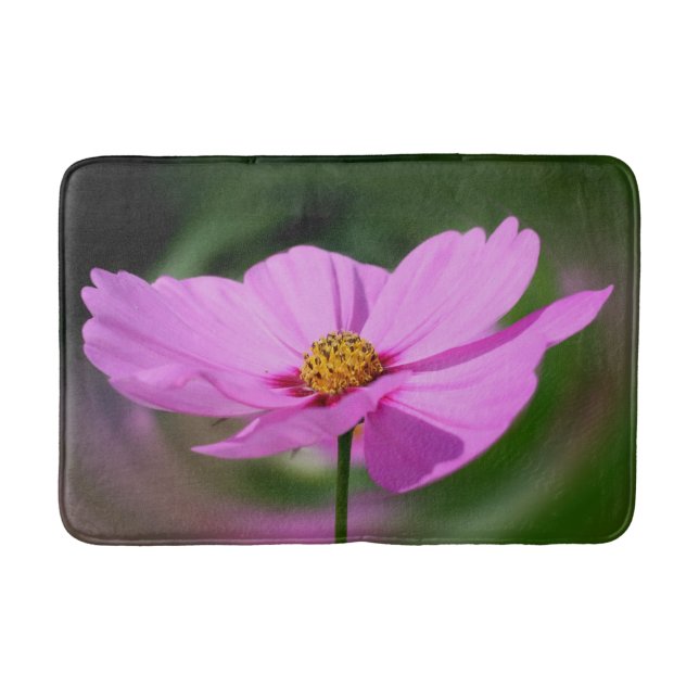 Single Pink Cosmos Wildblume Badematte (Vorderseite)