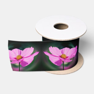 Single Pink Cosmos Wildblume Satinband