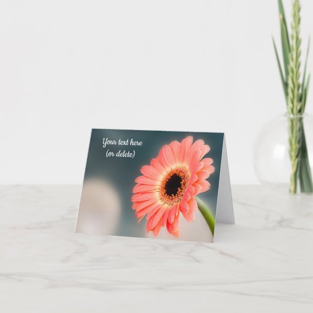 Single Pink Gerbera Grußkarte Karte (Vorderseite)