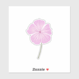 Single Pink Lavatera Aufkleber