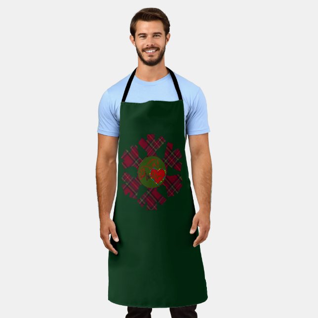 Single Plaid Snowflake Apron Schürze (Getragen)