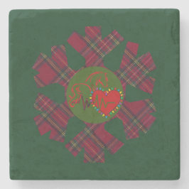 Single Plaid Snowflake  Steinuntersetzer