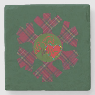 Single Plaid Snowflake  Steinuntersetzer