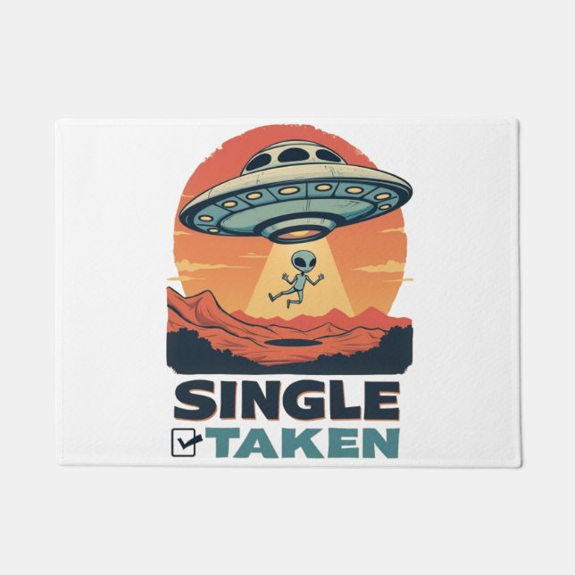 Single Raumschiff Entführung Alien Valentine Fußmatte (Vorderseite)
