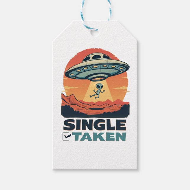 Single Raumschiff Entführung Alien Valentine Geschenkanhänger (Vorderseite)
