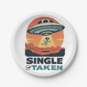 Single Raumschiff Entführung Alien Valentine Pappteller