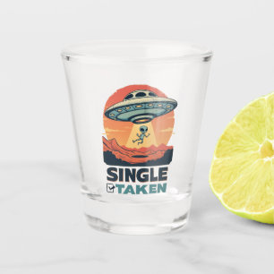 Single Raumschiff Entführung Alien Valentine Schnapsglas