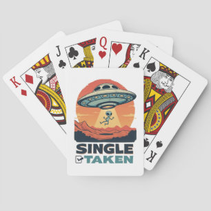 Single Raumschiff Entführung Alien Valentine Spielkarten