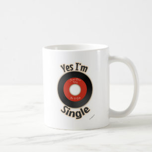 Single Record Kokett Retro Music Cartoon Slogan Tasse
