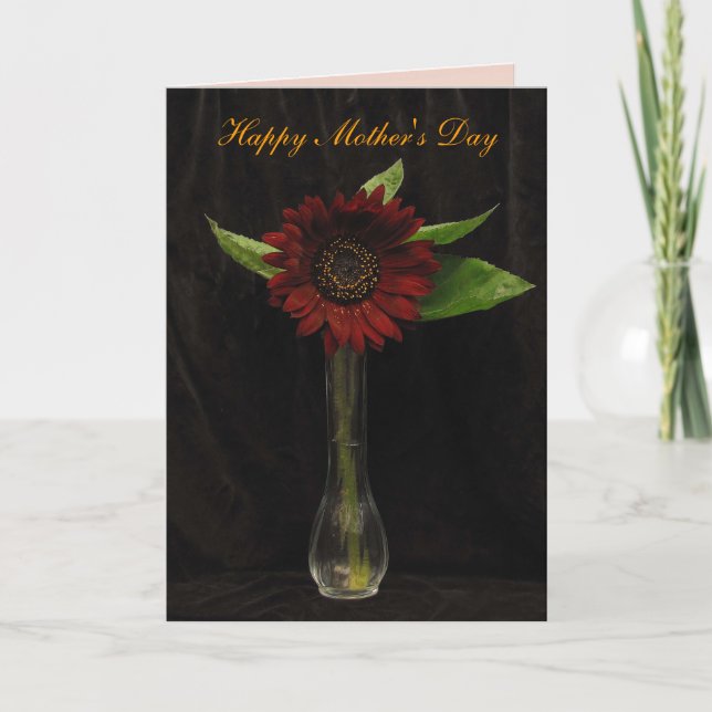 Single Red Sunflower Mother Day Karte (Vorderseite)
