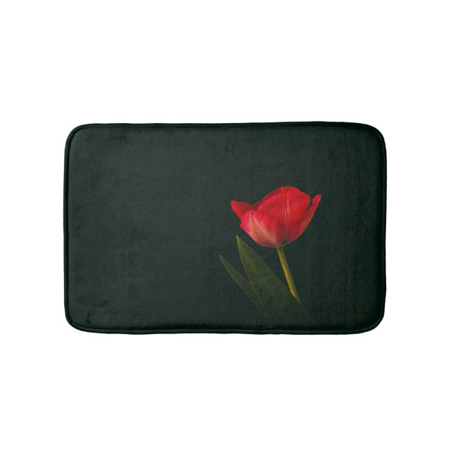 Single Red Tulip Badematte (Vorderseite)
