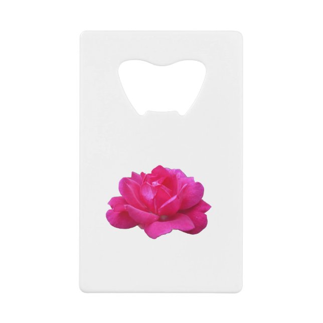Single Rosa Blume Geldbeutel Flaschenöffner (Vorderseite)