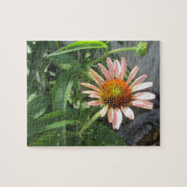 Single Rosa Blume im Gartenpuzzle Puzzle