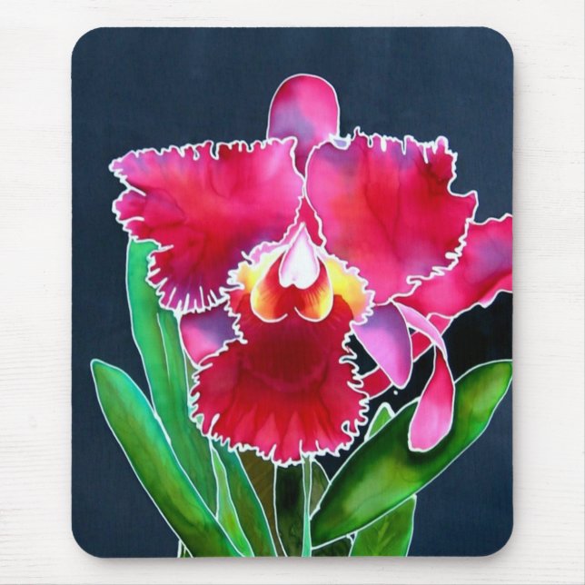 Single-rosa Orchidee Mousepad (Vorne)