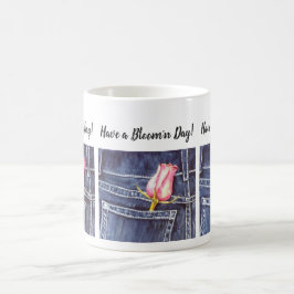 Single Rosa Wasserfarbe Blume Kaffeetasse
