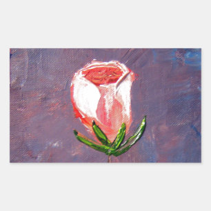 Single Rose Rechteckiger Aufkleber