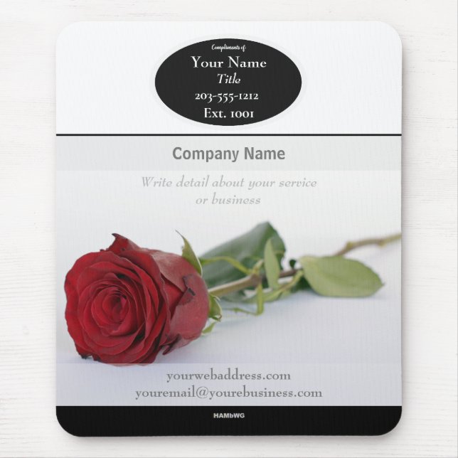 Single Rose Werbemouse Pad - HAMbyWG Mousepad (Vorne)