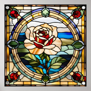 Single-Rose zum Herunterladen von gefestigten Glas Poster