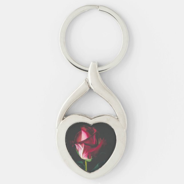 Single-Rosen-romantischer Schlüsselanhänger (Vorderseite)