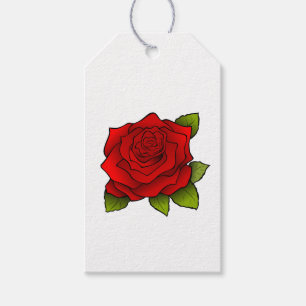 Single Rote Rose Geschenkanhänger