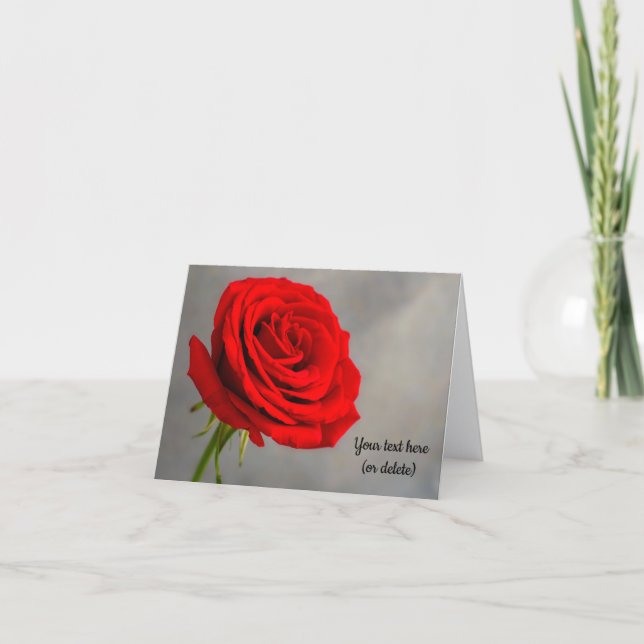 Single Rote Rose Grußkarte Karte (Vorderseite)