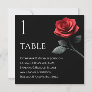 Single Rote Rose Hochzeitssattel- Einladung