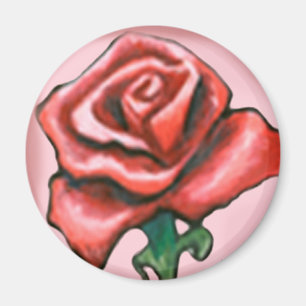 Single Rote Rose Magnet