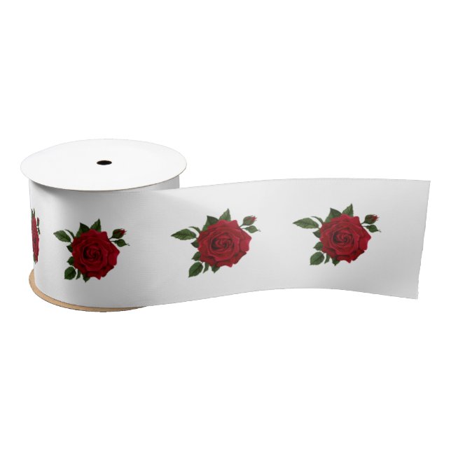 Single Rote Rose Satin Ribbon Satinband (Spule)