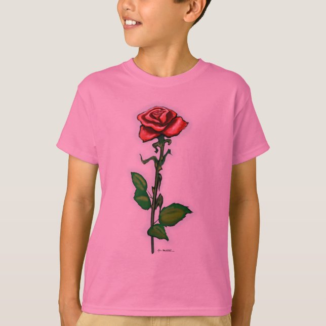 Single Rote Rose T-Shirt (Vorderseite)