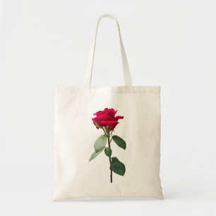 Single rote Rose Tragetasche