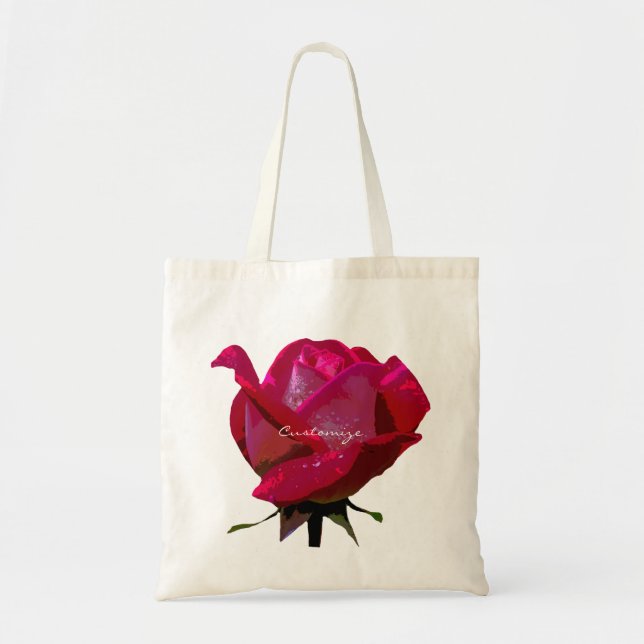 Single rote Rose Tragetasche (Vorne)