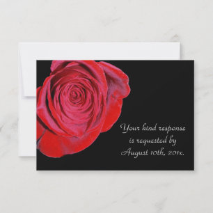 Single Rote Rose Wedding RSVP Card Karte